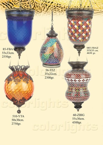 Big Size Mosaic Glass and Fligree Lamps